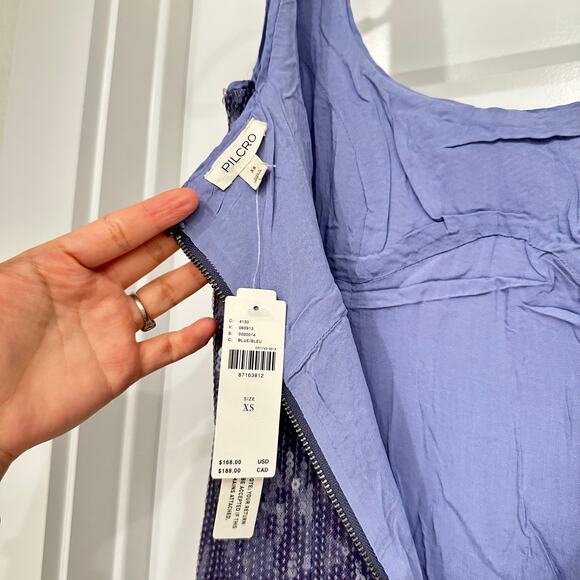 NWT‎ Anthropologie Pilcro Sequin Slim Midi Dress in Blue Size XS - Picture 6 of 6